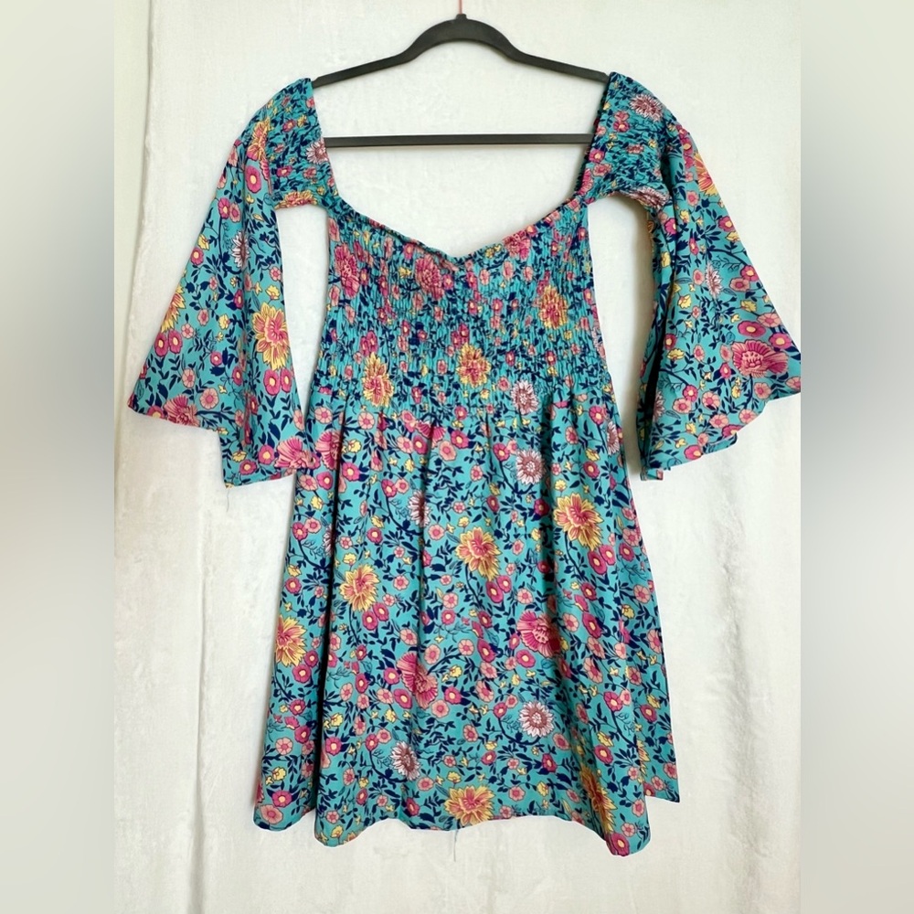 Floral Boho Dress with Bell Sleeves